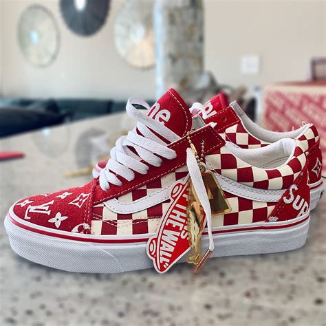 vans old skool supreme x louis vuitton|louis vuitton super vans.